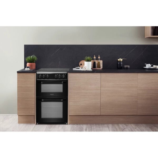 Hotpoint 50cm Twin Cavity Cooker | HD5V92KCB/UK - Image 2