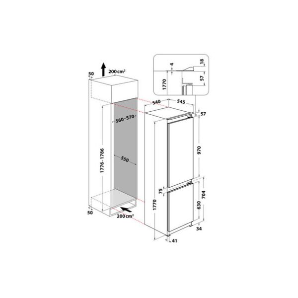 Indesit 70/30 Built in fridge freezer | BI18A2D1UK - Image 2