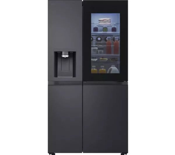 LG 628L InstaView™ Side-By-Side Refrigerator Non Plumbed - Essence Black Steel | GSXE91EVAD.AEVQLGU